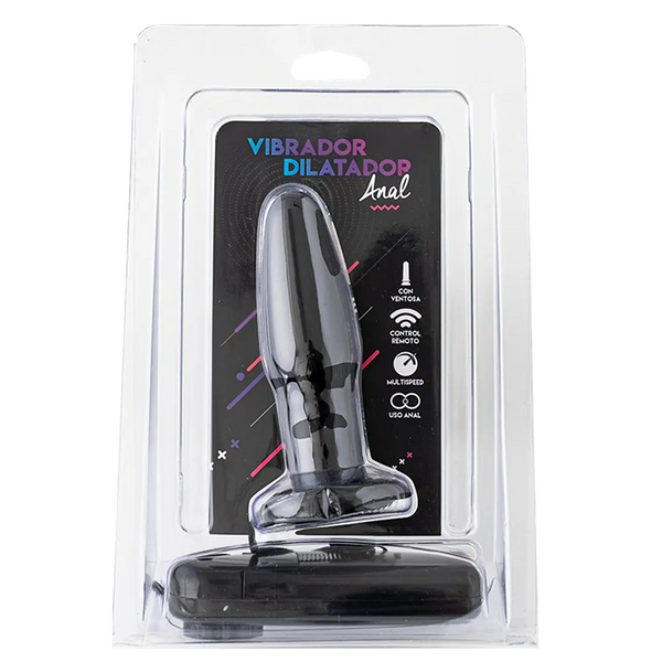 Vibrador plug anal negro con ventosa