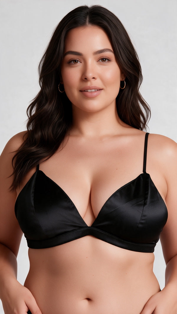 Bralette Satinado Negro