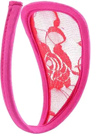 Colales C-String de Encaje Fucsia