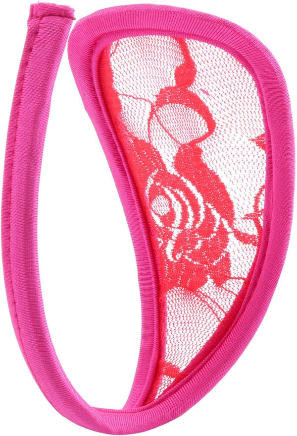 Colales C-String de Encaje Fucsia