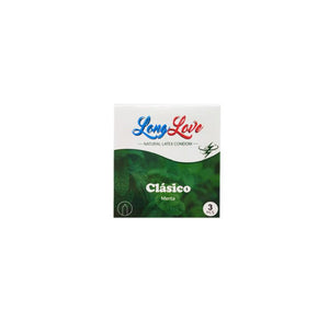 Preservativos Long Love sabor menta caja de 3 unidades